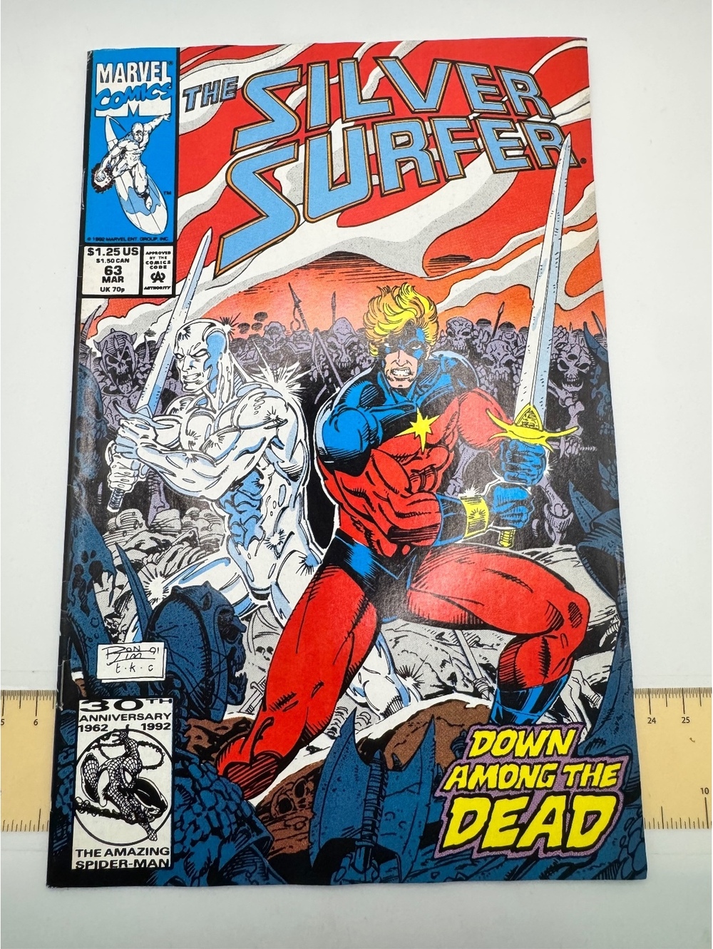 The Silver Surfer #63 Comic Book March 1992 - Down Among The Dead
